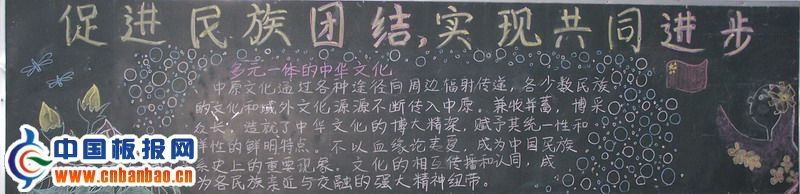 民族团结黑板报-促进民族团结,实现共同进步