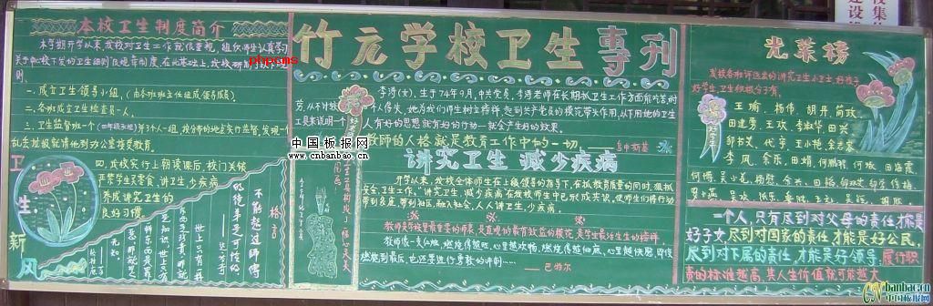 某学校环境卫生整治黑板报宣传专刊