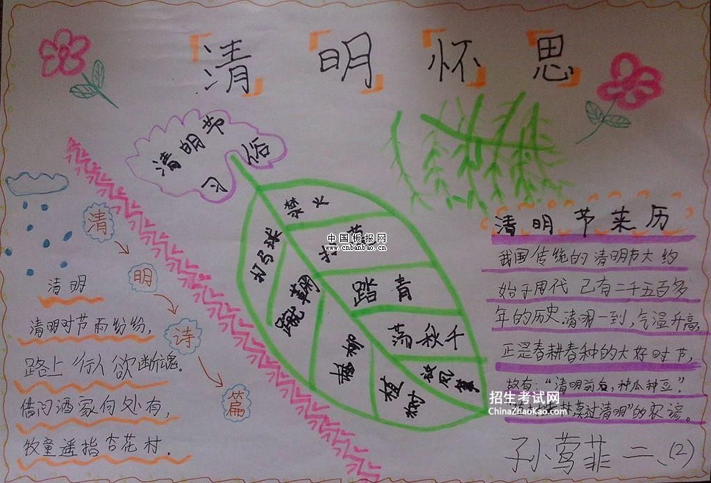 关于清明节的手抄报