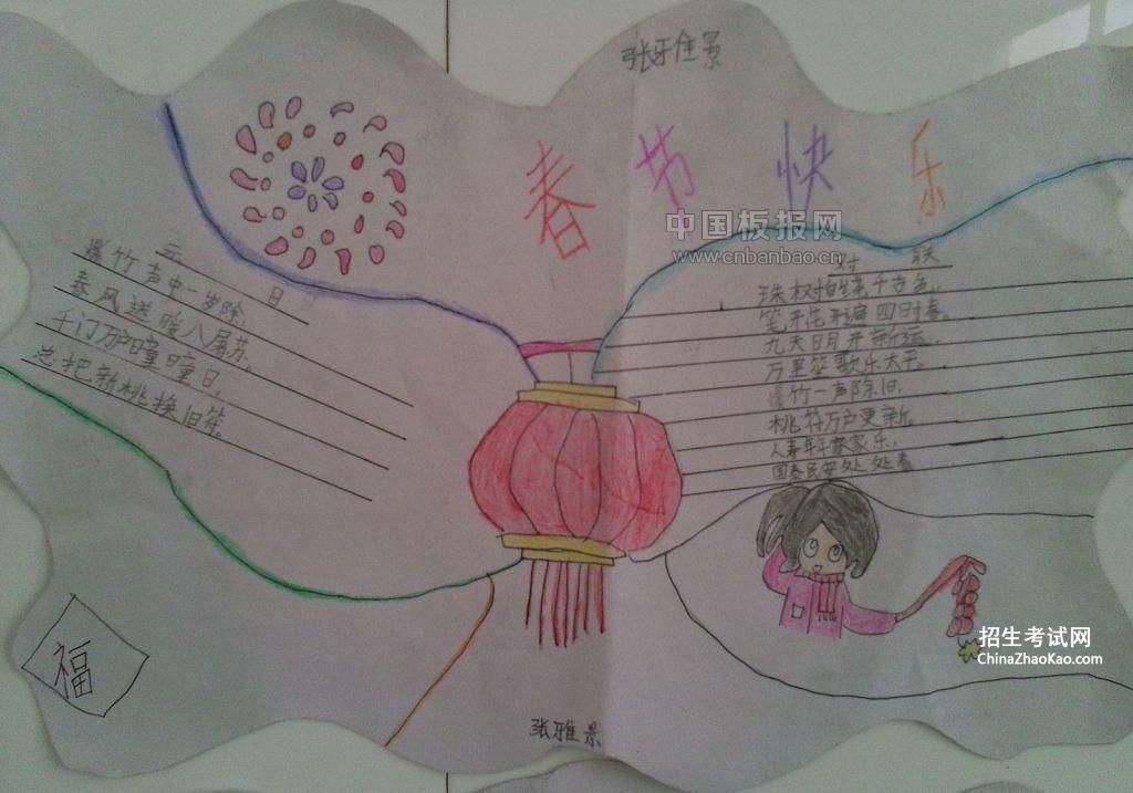 新年伴我们成长手抄报